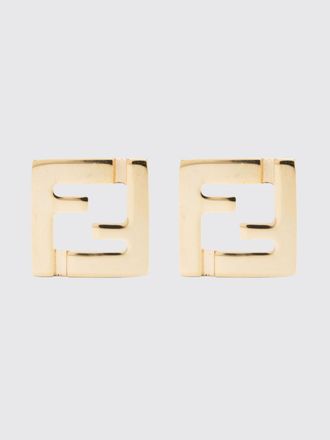 Fendi Orecchini in ottone dorato con monogramma FF
