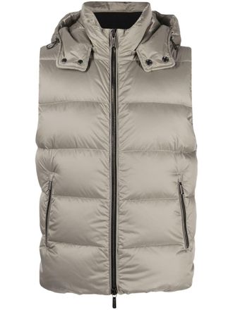 Moorer high-neck padded gilet - men - Polyamide/Polyester/Polyamide/Down - 48 - Grey