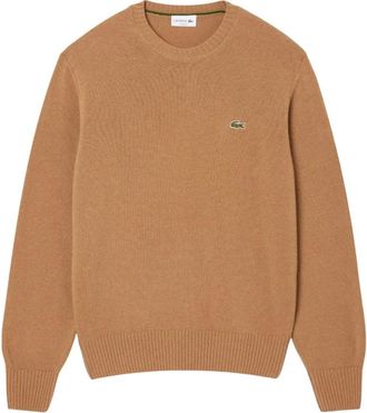 Lacoste Trui met ronde hals van gekaarde wol - Heren - Ronde hals truien - Beige - L - Wol - Truien & Vesten