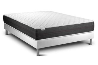 VITALIT Somier Blanco + Colch&oacute;n Con Muelles Ensacados 150 X 190