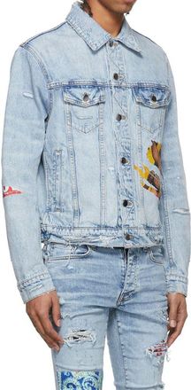 Amiri Mens Blue Cotton Denim Jacket Clothing