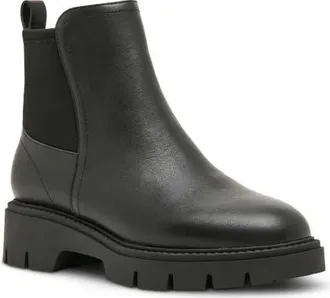Blondo Kyra Waterproof Lug Sole Chelsea Boot in Black Leather at Nordstrom, Size 11
