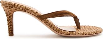 Gianvito Rossi Calypso 70 Raffia Sandals - Brown - 38 (IT38 / UK5)