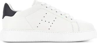 Hogan White Perforated Leather Textured Sole Sneakers