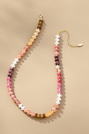 Anthropologie Rainbow Stone Necklace