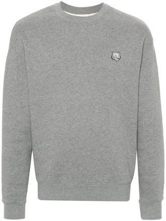 Maison Kitsuné Sweater met vossenkop - Grijs