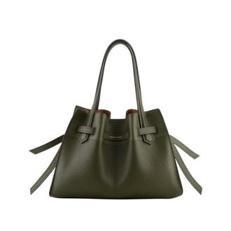 Pourchet Tassen, Dames, Groen, ONE Size, Leer, Blossom Handtas