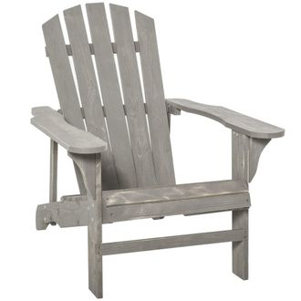 OUTSUNNY Silla adirondack 78x89x88 cm gris claro