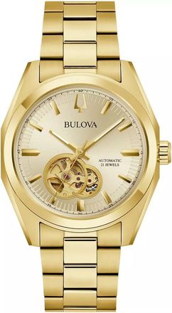 Bulova Surveyor Mens Gold Watch 97A182 Stainless Steel - One Size