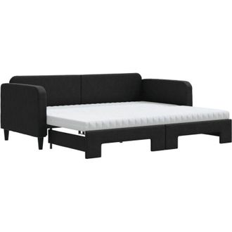 vidaXL Vidaxl - Sof&aacute; Cama Nido Con Colch&oacute;n Tela Negro 90x190 Cm
