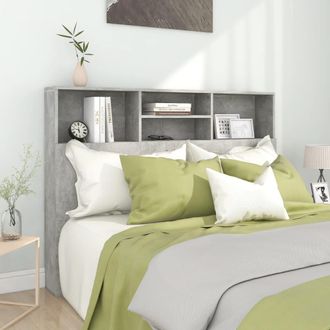 vidaXL Mueble Cabecero Gris Hormig&oacute;n 140x19x103,5 Cm Vidaxl