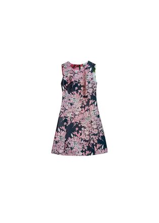 Dolce & Gabbana pink & black floral Duchesse satin dress Size 36