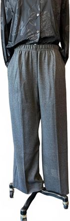 Peter O. Mahler Womens Plaid Jersey Wide Leg Pants In Graphite