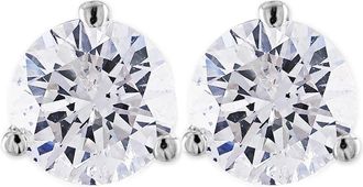 Pompeii3 2 ct Round Solitaire Diamond Martini Studs 14k White Gold With Screw Backs