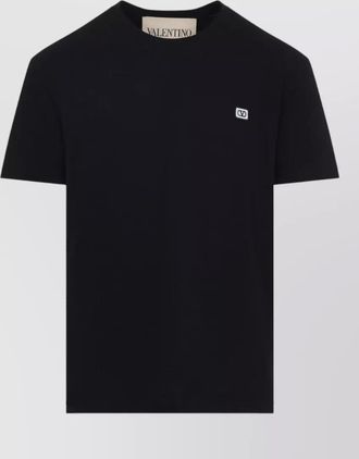 Valentino logo patch crew neck short sleeve t-shirt