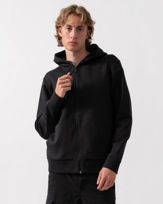 HUGO BOSS Mens Saggy Zip Up Hoodie in Black Cotton - Size X-Large