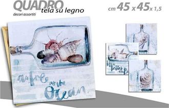 Trade Shop Trade Shop - Quadro Quadretto Decorativo 45x45x1,5 Cm Tela Su Legno Deluxe Decori Ass. 743740