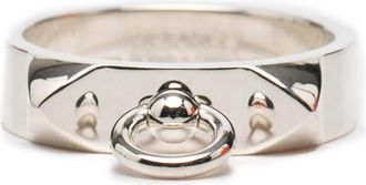 Herm&egrave;s Silver Pink Gold Silver 925 Band Ring (Pre-Owned)