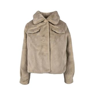 Bomboogie Faux Fur & Shearling Jackets, female, Beige, L, Faux Fur Jacket with Rabbit Effect