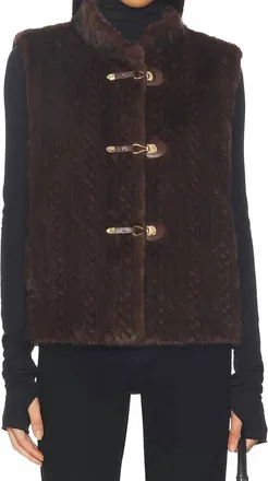 Heartloom Nancy Faux Fur Vest In Coco