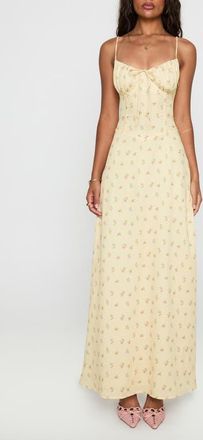 Princess Polly Floral Print Maxi Dress in Yellow Floral at Nordstrom, Size 4