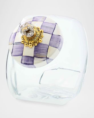 MacKenzie-Childs Sweets Jar with Violet Check Lid