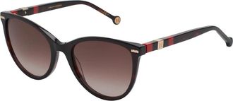 Carolina Herrera Klassieke cat-eye zonnebril met UV-bescherming - Dames - Zonnebrillen - Bruin - ONE Size - Leer - Accessoires