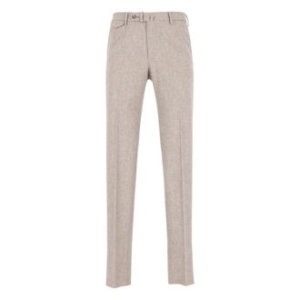 Tagliatore Broeken, Heren, Beige, XL, Wol, Gestreepte Tailored Broek