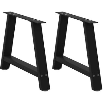 vidaXL Vidaxl - Patas Para Mesa De Centro En Forma De A (2 Unidades), Color Negro, 70 X (42-43) Cm, Acero