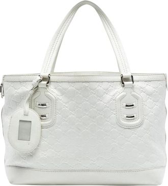 Gucci Pre-owned Handbags, female, White, Size: ONE SIZE Pre-owned Leather Tote Bag
