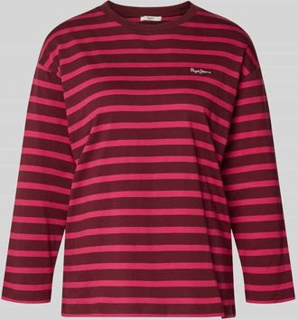 Pepe Jeans London Comfort Fit Langarmshirt aus reiner Baumwolle Modell BANILLA in Pink, Größe XL