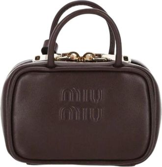 Miu Miu Pre-owned Mini Bags, female, Brown, Size: ONE SIZE Pre-owned Leather Trick Mini Bag