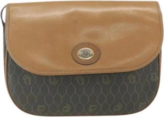 Dior Pre-owned Cross Body Bags, female, Brown, Size: ONE SIZE Pre-owned Vintage honeycomb flap crossbody bag