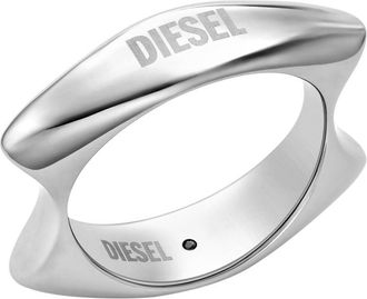 Diesel Stainless Steel Band Ring - Rings - Unisex - Silver