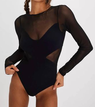 Free People All An Illusion Bodysuit In Black