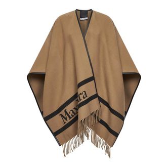 Max Mara Capes, female, Brown, Size: ONE SIZE Aris Wool Poncho
