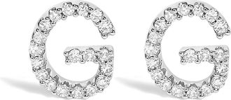 House of Brilliance 10K Gold 1/10 Cttw Diamond Initial A to Z Stud Earring
