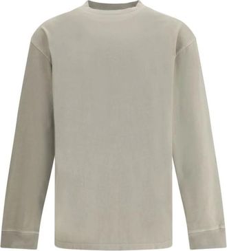 A Gold E Tops, Heren, Beige, M, Katoen, Lange mouwen T-shirt Essential Piece