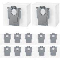 OEM Paquete De 12 Bolsas Para Aspiradoras Robot Roborock Q5+, Q5 Max+, Q5 Duoroller+, Q5 Pro+, Q7+ Max+/m5+/l5+, Q8 Max+, S8+, S8 Pro Ultra, S7 Maxv/max U