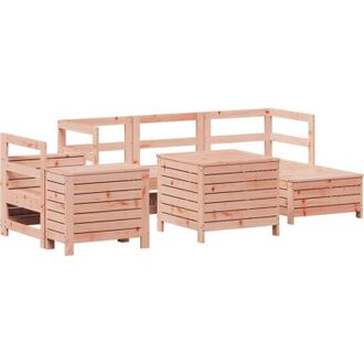 vidaXL Juego De Sof&aacute;s De Jard&iacute;n 7 Pzas Madera Maciza De Abeto Douglas Vidaxl