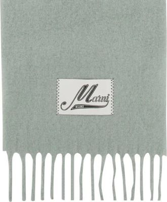 Marni Tücher & Schals - Logo-Embellished Scarf With Fringed Edges - Gr. unisize - in Grün - für Damen