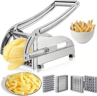 OEM Cortador De Patatas Fritas Profesional, Robusto, De Acero Inoxidable, Con Mango C&oacute;modo Y Hoja Recta, Ideal Para Preparar Patatas Fritas Caseras