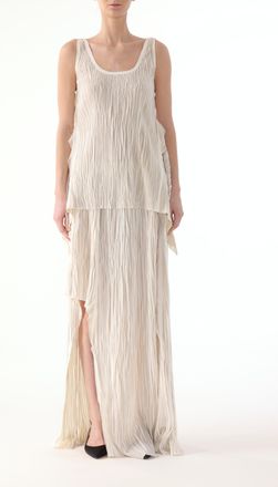 Jason Wu BICOLOR ASYMETRICAL PLEATED MAXI SKIRT