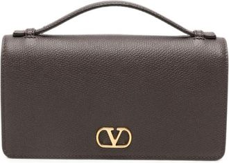 Valentino Garavani VLogo Signature Leather Clutch Bag