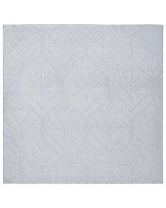 Beliani Tappeto In Pelliccia Sintetica Di Coniglio A Pelo Lungo Con Motivo A Foglie Quadrato 160 X 160 Cm Grigio Chiaro Mitchell