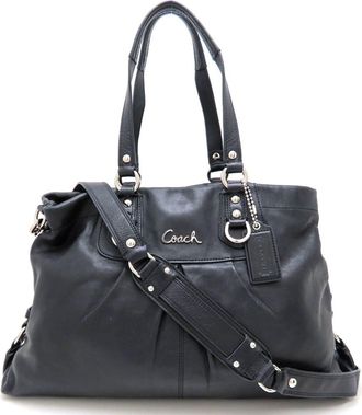 Coach Black Leather Tote Bag (Pre-Owned)