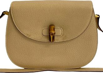 Gucci Pre-owned Gucci Grained Calfskin Bamboo Crossbody UMLRCH2CGDPYS84U