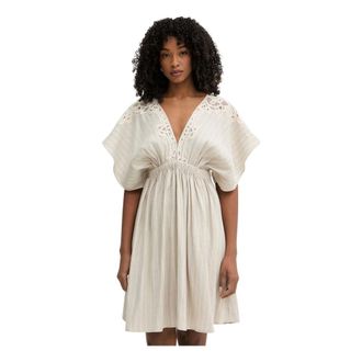 Twinset Kleedjes, Dames, Beige, S, Polyester, A-lijn Minijurk