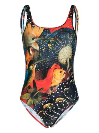 Alexander McQueen Alexander Mcqueen Womens Hieronymus Bosch-Print Jersey Bodysuit
