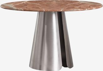Sklum Mesa De Comedor Redonda &Oslash;120 Cm En Acero Inoxidable Baelor Sklum
